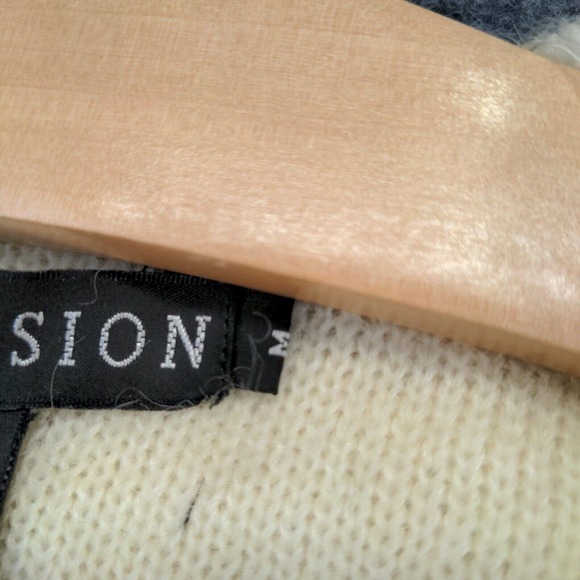 IB Diffusion Women's Sweater Dress Cardigan Cream Medium Rhinestone Gold Button - Picture 10 of 12